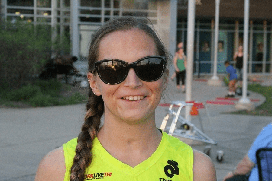A profile picture of Stephanie Campbell at the Boston Marathon.